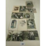 Postcards: Romance, assortment including sentimental, some song cards etc (65)