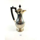 A silver half reeded coffee pot, Sheffield 1921, 464g