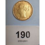 A gold sovereign, Victoria 1880 No BP, WW complete. Condition: Fine