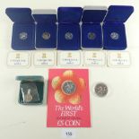 A quantity of Isle of Man coinage, Pobjoy mint issue including: £1 coins, 1978 (6) & £5 1981 (2),