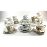 A selection of various part tea sets to include Tuscan bone china and Colclough etc