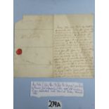 An 18thc letter from Ann Thickness (nee Ford). She was the lover of the Earl of Jersey and was