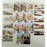 Postcards: Advertising, Watermans pens card, featuring cricketer Jack Hobbs; Tucks Oilette mint, set