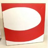 Pomers - large acyrlic on canvas Loop Series Red & White 1965, 152 x 153cm