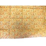 A small vintage single feather quilted bedspread with paisley design 105 x 150cm approx