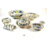 A group of Masons Regency dinner items including fruit bowl, serving bowl, toast rack etc