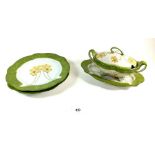 A selection of Nymphenburg Art Nouveau Jugendstil china to include small tureen, asparagus plate and