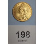 A Gold sovereign, Victoria jubilee bust 1887. Condition: VF