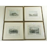 A set of four coloured engravings of Henley on Thames by Tombleson, 17 x 21cm