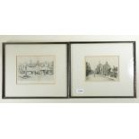 Two engravings of a Glasgow scene