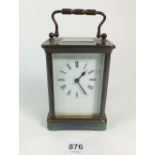 A French brass carriage clock