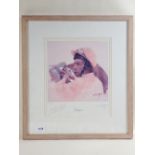 S L Crawford - limited edition print of Lester Piggott, 88/1500, 24 x 24cm