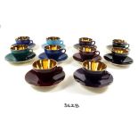 A Copenhagen Confetti harlequin set of ten cups and saucers