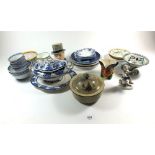 A selection of misc. pottery to include Royal Doulton soap dish with ship decoration, an Edwardian