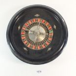 A vintage roulette wheel