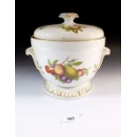 A Spode Blenheim ice bucket with liner, printed fruit, 22cm tall