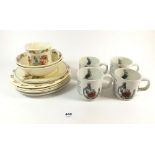 A collection of nursery china comprising two Wedgwood Peter Rabbit plates and four mugs, three