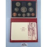 Royal mint coin issue: Deluxe proof set 1997 in red leather case with booklet (Golden wedding)