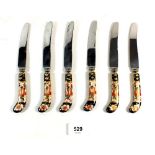 A set of six Royal Crown Derby Imari porcelain handled butter knives