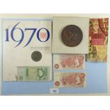 Four items including: Presentation card with medal, Hudsons Bay Co 1970, 300th anniversary 1670,