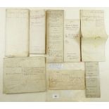 A box of late 18th century to early 20th century hand written deeds and documents