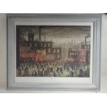 L S Lowry - 'Our town' limited edition lithograph, published by Grove Galleries Ltd, Manchester (