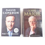 John Major, 'The Autobiography' First Edition 1999 signed and David Cameron 'For The Record' First