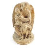 A Victorian plaster figure of angel and child, 12cm