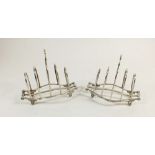 A silver matched pair of toast racks, London 1935 & Birmingham 1936, 148g