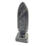 A Greenland Inuit carved stone figure of a woman, signed Ole L 2006 from Paamiut, 8.5cm