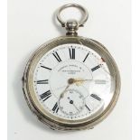 A silver Chronometer Lever pocket watch a/f by Langdoon Davies & Co