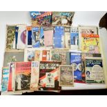 A box of old music hall sheet music and children's music plus two Giles Cartoon books