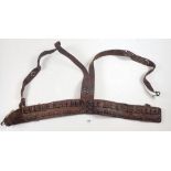 A 19th century leather cartridge bandolier or belt