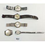 A selection of five vintage wristwatches to include ladies Bussy etc.