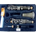 A cased clarinet