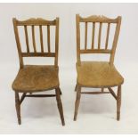 A pair of 19th century pine farmhouse dining chairs