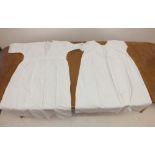 Two Victorian white cotton nightdresses, two petticoats and a chemise