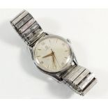 An Omega vintage stainless steel wrist watch with minute hand