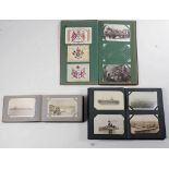 Three albums of postcards and photos early to mid 20thC of mainly military and naval interest, to