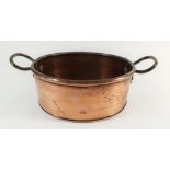 A 19thC copper two handled kitchen pan, 29cm wide