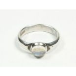 A silver moonstone ring