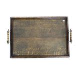 An Edwardian oak butlers tray, 56cm by 39cm