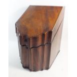 A Georgian mahogany knife box with ebony and boxwood stringing