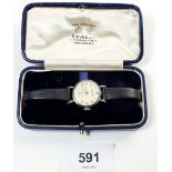 A cased ladies Hermes watch (purported to be in working order) originally retailed by Gieves Ltd, 21