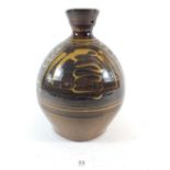 A studio pottery slipglaze vase, 23cm