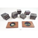 A selection of magic lantern photographic slides the majority showing original photographs of