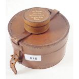 A vintage leather collar box and stud box