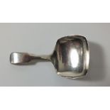 A silver fiddle pattern caddy spoon with rectangular bowl, Birmingham 1816, by Joseph Willmore