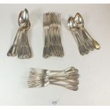A silver plated Kings Pattern cutlery set and various other cutlery
