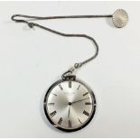 A Favre-Leuba silver plated pocket watch and fob